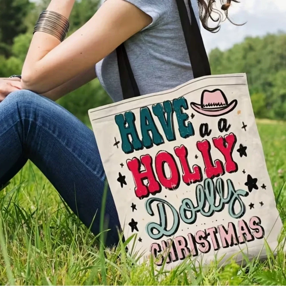 Holly Dolly Christmas Tote Bag - Picture 3 of 5